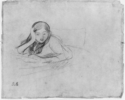 Young girl reading by Berthe Morisot